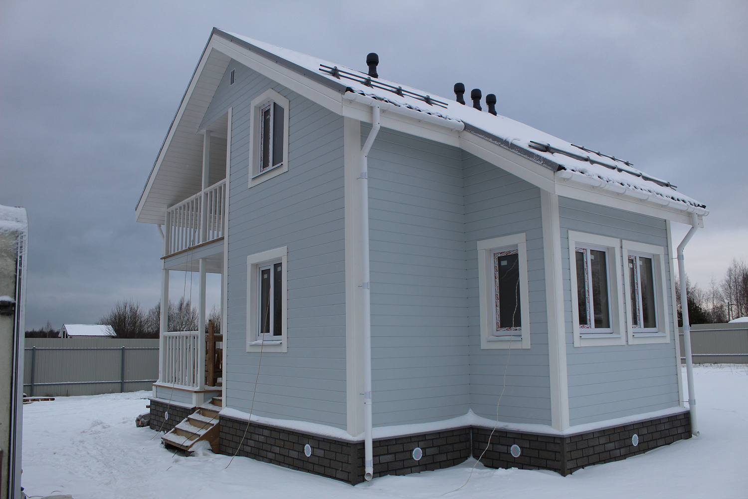 Каркасный дом 8,5х7 м проект Европейский в Богородском р-не, деревне Инютино!